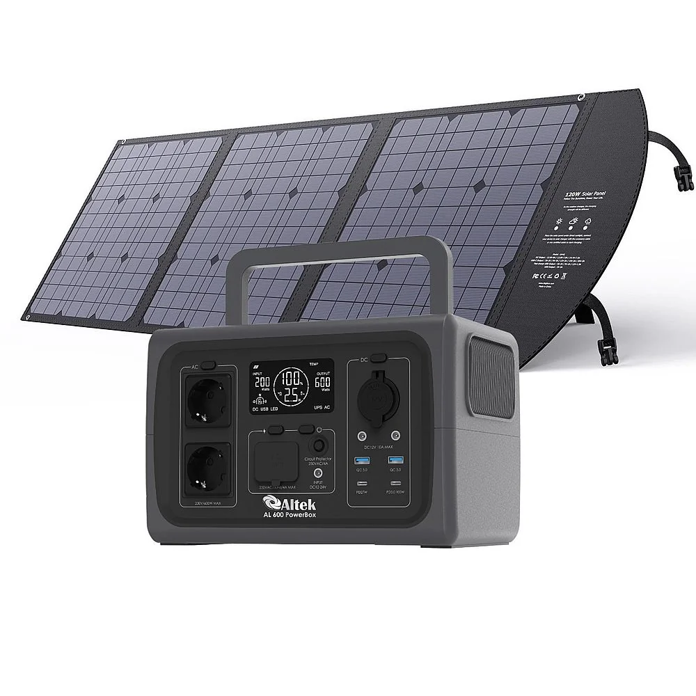 ᐉ Комплект зарядна станція AL 600 PowerBox + розкладна панель 120W ALT ...